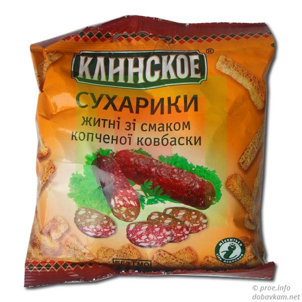 Сухарики «Клинское» копчена ковбаска 