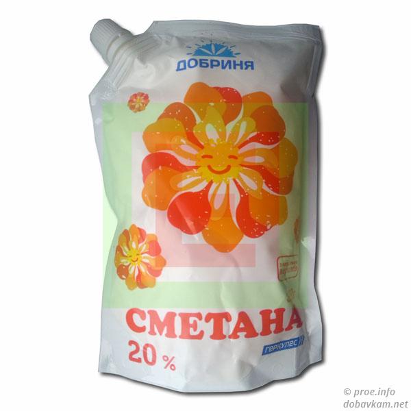 Сметана ТМ «Добриня» 20%